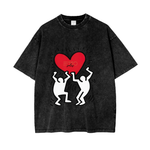 Heart Acid Wash Oversize T-Shirt