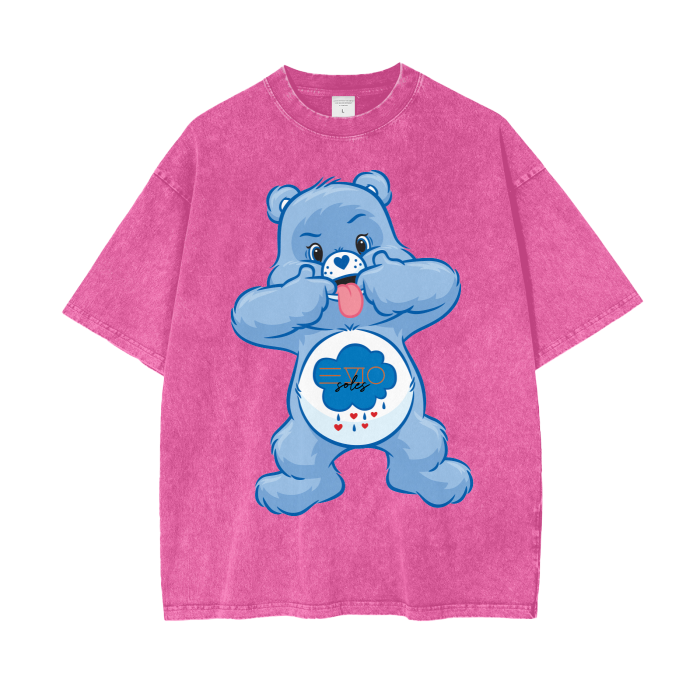 “Care Bear” Acid Wash Oversize T-Shirt