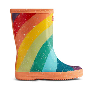 HUNTER FIRST STRIPE GLITTER RAIN BOOTS (PRE-SCHOOL)