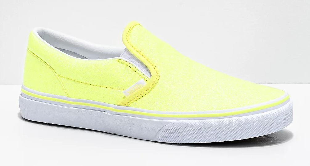 VANS CLASSIC SLIP ON "NEON GLITTER" (GRADE SCHOOL)